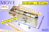 M&C MOVE high-tech security deurcilinder met Knop OVAAL 42x57 mm - SKG*** - Politiekeurmerk Veilig Wonen - inclusief gereedschap MilaNNE montageset