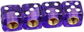 TT-products ventieldoppen Dice Clear Purple dobbelstenen 4 stuks paars