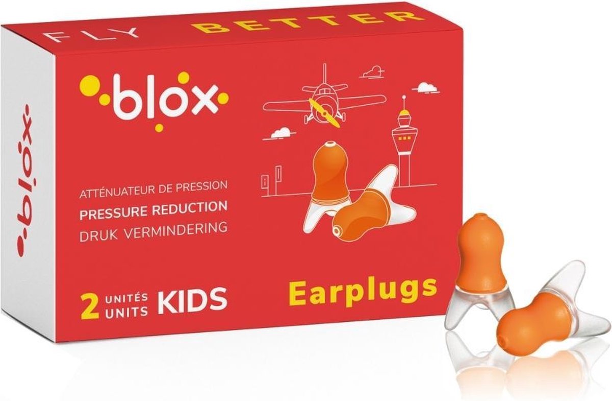 Blox Vliegtuig - 1 paar - Oodopjes voor kinderen - Gehoorbescherming - Hypoallergeen - Thermisch gevormde siliconen - Verlagen en regelen de luchtdruk - BLOX Earplugs