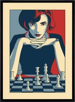 Poster Queen's Gambit - Schaken - Retro Art Print 50x70