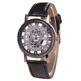 Fako® - Horloge - Open Uurwerk - Plastic - Zwart - Zwart