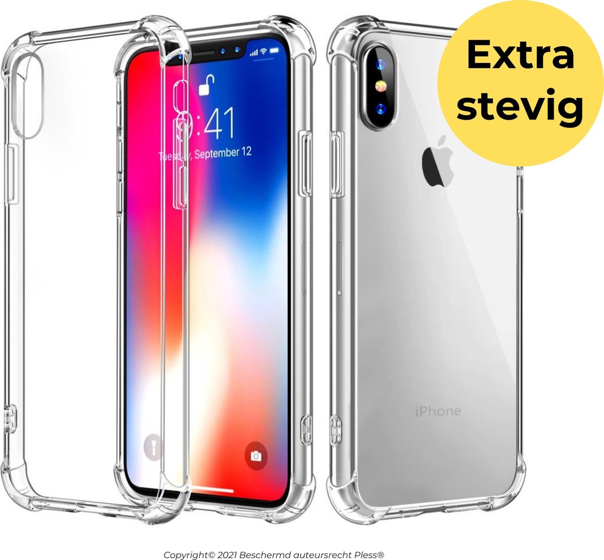 Hoesje iPhone X - Transparant Shock Proof Case - Pless®