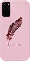 ADEL Siliconen Back Cover Softcase Hoesje voor Samsung Galaxy S20 - Veren Roze