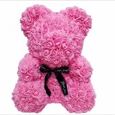 Rozen teddybeer van roze kunstrozen van 35cm Valentijnsdag /Moederdag /Verjaardag/ rose bear/ bloemen beer / teddy beer