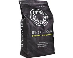 BBQ Flavour Houtskool - Briketten - Coconut - Kokosnoot - 3 kg - Geurloos en Natuurlijk - Kamado Charcoal