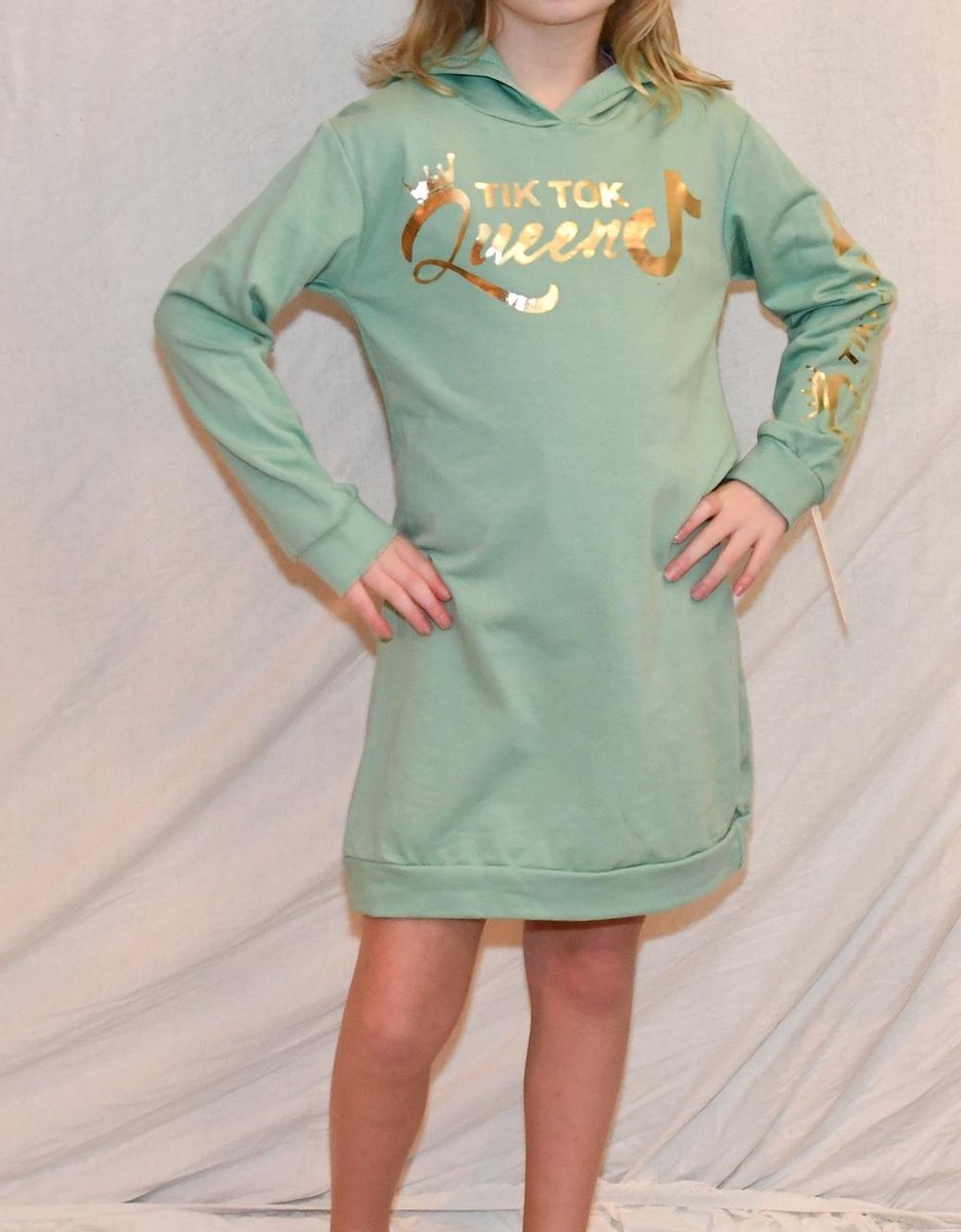 Robe sweat Tik Tok vert menthe taille 146/152