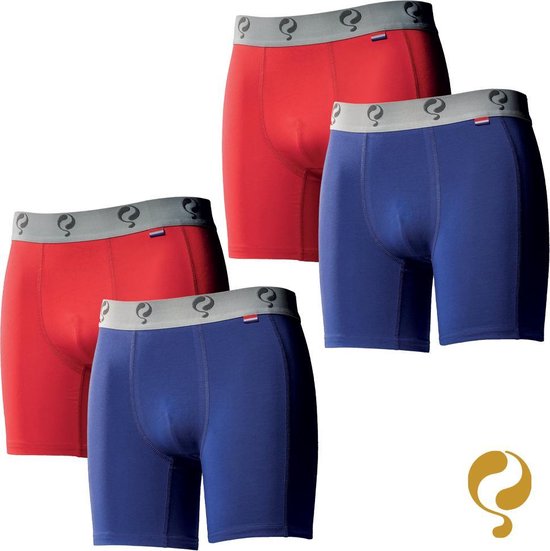 Quick Q1905 Bodywear Heren Boxershorts 4-Pack Blauw Rood Blauw Rood