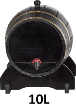 Wijnvat - Wijn - drank - 10L - 10 liter - vaten - Vat - Decoratie - wijnvaatje - Zwart met Goud -