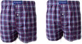 Embrator 2-stuks mannen Boxershort geweven katoen kobalt/wit/rood XXL