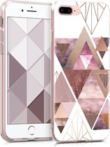 kwmobile telefoonhoesje voor Apple iPhone 7 Plus / 8 Plus - Hoesje voor smartphone in poederroze / ros�goud / wit - Glory Driekhoeken design