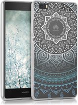 kwmobile telefoonhoesje geschikt voor Huawei P8 Lite (2015) - Hoesje voor smartphone in blauw / wit / transparant - Indian Sun design