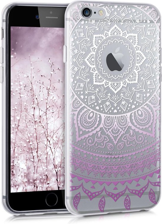 kwmobile 35166.04, Housse, Apple, iPhone 6 / 6S, Transparent, Violet, Blanc