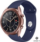 Siliconen Smartwatch bandje - Geschikt voor  Samsung Galaxy Watch 3 sport bandje 41mm - donkerblauw - Strap-it Horlogeband / Polsband / Armband