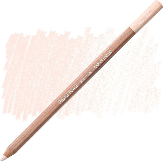 Caran d'Ache pastel potlood, lichtroze met 'Pastel Pencil SWISS MADE by CARAN D'ACHE' opschrift.