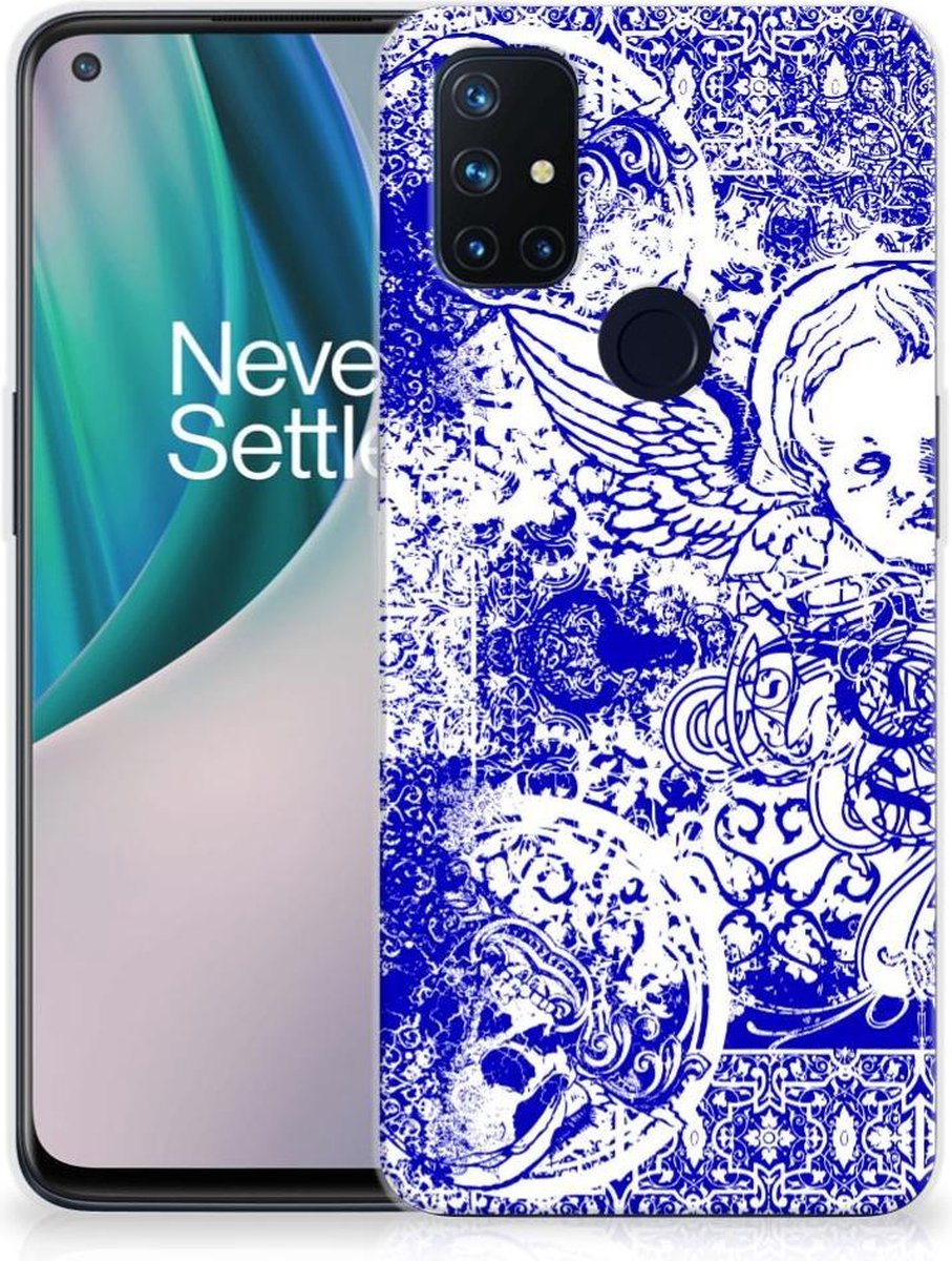 Silicone Back Case OnePlus Nord N10 5G Angel Skull Blauw