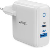 Anker PowerPort PD+2 18W USB-C + 15W USB-A  Quickcharge oplader - 2 poorten - wit