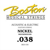 Snaar elektrische/akoestische gitaar Boston BEN-038 Nickel roundwound .038