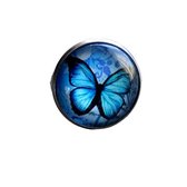 2 Love it Butterfly B - Bague - Taille ajustable - Diamètre 16 mm - Métal - Bleu - Noir