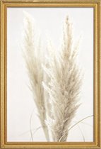 JUNIQE - Poster met houten lijst Pampas riet -13x18 /Ivoor & Wit