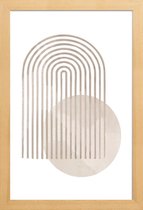 JUNIQE - Poster in houten lijst Abstract Rainbow -20x30 /Ivoor & Wit