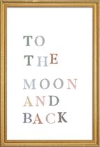 JUNIQE - Poster met houten lijst To The Moon and Back -30x45