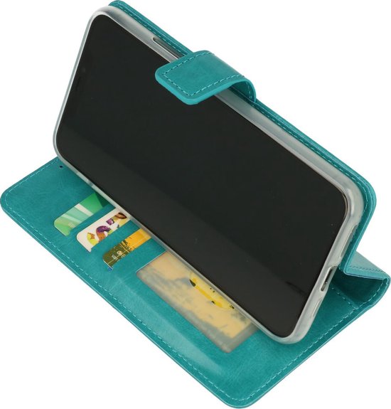 Motorola Moto E7 Power & E7i Power Case Turquoise - Wallet Book Case - Porte-cartes & Languette magnétique