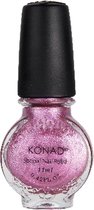 KONAD stempel nagellak GLITTER ROZE / VIVID PINK 41, 11 ml, nail art stempel set uitbreiden of compleet maken? Nieuwe kleuren stempel nagellak, het beste voor uw nagels!