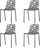 Cast magnolia chair zonder arm zwart (set van 4)