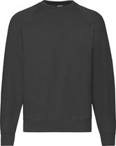 Sweater raglan mouwen ronde hals voor Heren – 260 grams kwaliteit- 65% polyester 35% katoen, Zwart -Maat XL
