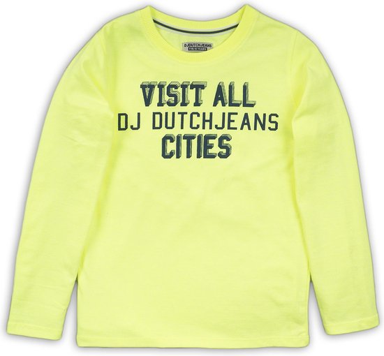 DJ Dutchjeans - Jongens Longsleeve - Neon Yellow - Maat 92