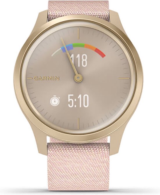 Garmin Vivomove Style - Hybride Smartwatch - Echte wijzers - Verborgen touchscreen - 40mm - Champagne/Dust Rose - Garmin