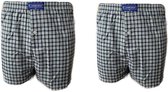 Embrator 2-stuks mannen Boxershort geweven katoen blauw/turquoise 4XL