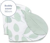 Doomoo Buddy Cover - Hoes voor Voedingskussen Buddy - Biologisch Katoen - 180 cm - Leaves Aqua Green