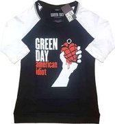 Green Day Raglan top -S- American Idiot Zwart/Wit