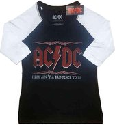 AC/DC Raglan top -XL- Hell Ain't A Bad Place Zwart/Wit