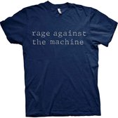 Rage Against The Machine Heren Tshirt -L- Original Logo Blauw
