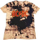 AC/DC Heren Tshirt -L- Logo Bruin/Zwart