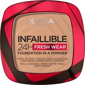 L’Oréal Paris Infaillible 24h Fresh Wear Foundation in a Powder - 220 Sand - poeder - foundation en poeder in één - 24 uur lang een natuurlijke, egale en matte finish - geeft niet af - makkelijk aan te brengen