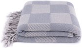 Alenika Wollen Plaid Grijs Schaak - 100% Merino wol - 120x200 cm - 960g