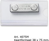 Transparante naambadge met MAGNEET.  40 x 75 mm - Per 50 stuks verpakt.