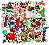 ProductGoods - 50 Stuks Insecten Stickers - Muur Decoratie - Koffer Decoratie - Laptop Decoratie - Koelkast Decoratie - Stickervellen - Insecten