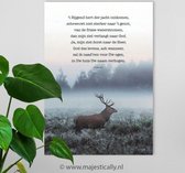 Poster A4 -  t Hijgend hert  psalm 42 - Bijbel - Christelijk - Majestic Ally - 1 stuk