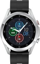 Belesy® Lexington - Smartwatch - Horloge - 1.3 inch - Kleurenscherm - Full Touch - Bluetooth Bellen – Zilver - Siliconen - Zwart