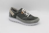 Durea- 6248 veterschoen sneaker l.grijs- groen- breedte H- maat 5