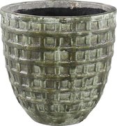 PTMD Roddy groene pot keramiek maat in cm: 40 x 40 x 40 - Groen