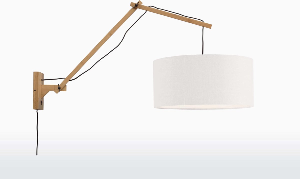GOOD&MOJO Wandlamp Andes - Bamboe/Wit - 95x47x55cm - Binnen Scandinavisch,Bohemian