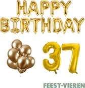 37 jaar Verjaardag Versiering Ballon Pakket Goud