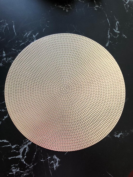 Placemats rond Goud PVC Kunststof Hittebestendig 39 CM