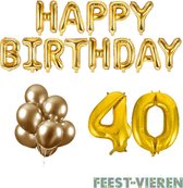 40 jaar Verjaardag Versiering Ballon Pakket Goud