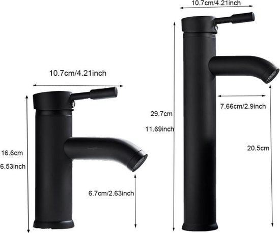 Robinet de lavabo SaniSupreme Dallas modèle haut slim trade noir mat